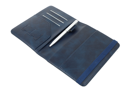 Portapasaportes de cuero sintético azul