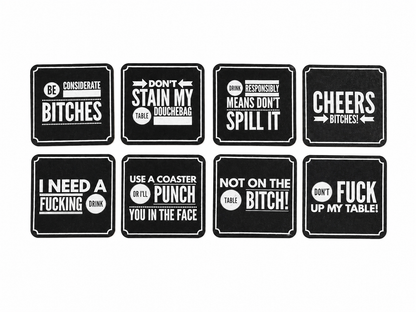 Set de Posavasos Divertidos con Frases Impresas para Bebidas, Paquete de 10.