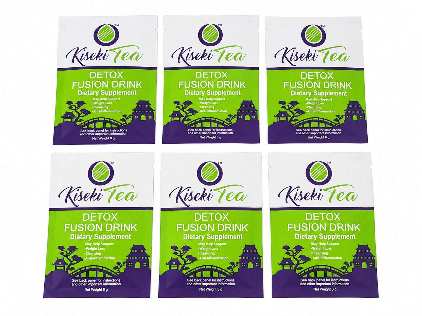 Bebida detox en sobres individuales para infusión, paquete de 6 unidades.