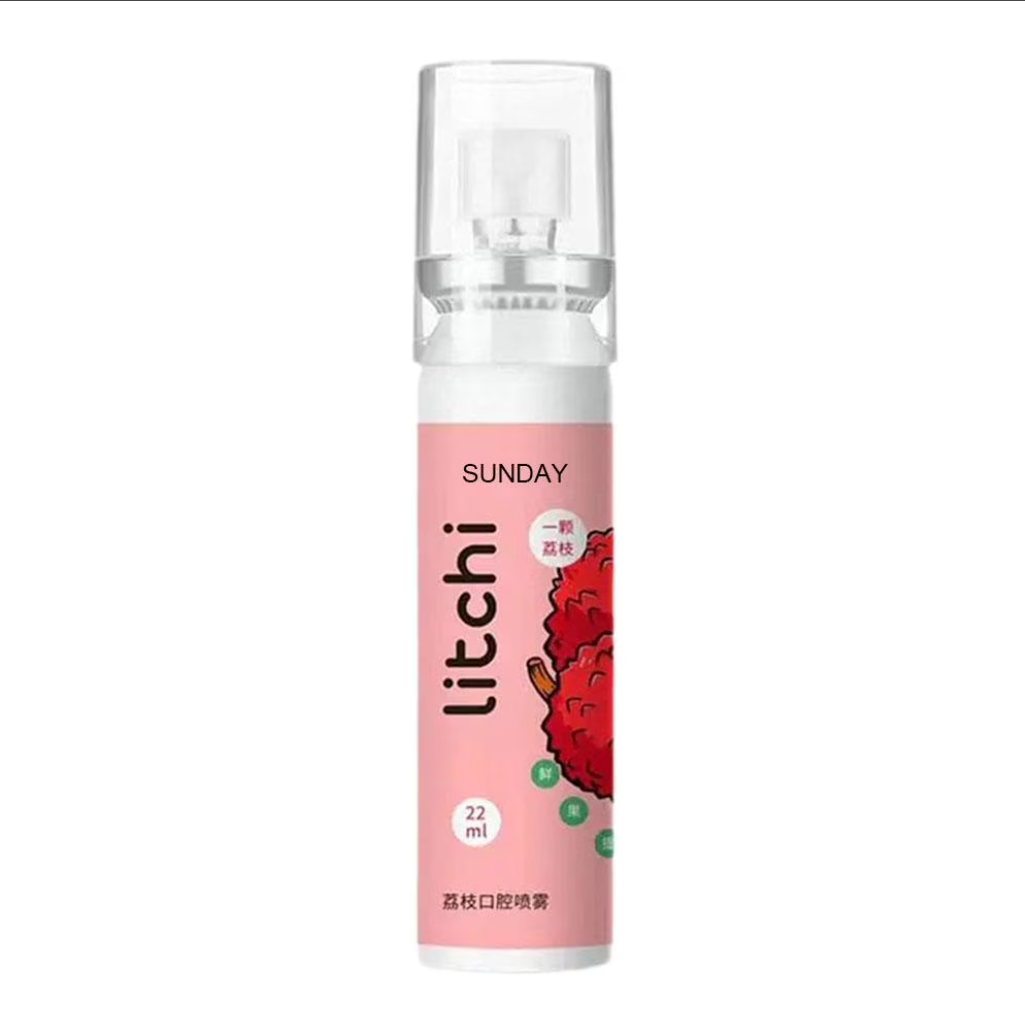 Spray bucal refrescante con sabor a litchi.