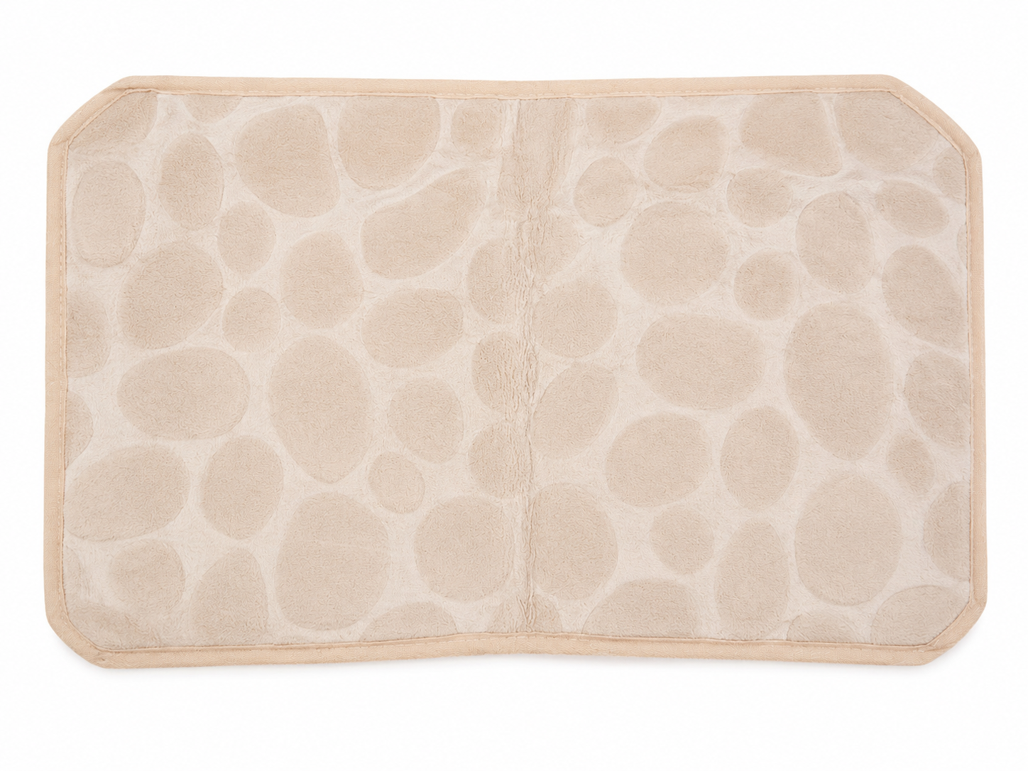 Alfombra Acolchada de Microfibra Antideslizante para Baño Color Beige.