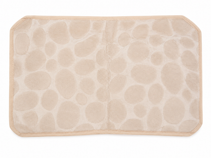 Alfombra Acolchada de Microfibra Antideslizante para Baño Color Beige.