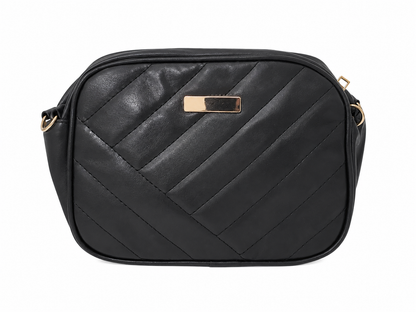 Bolso Bandolera Acolchado Negro para Mujer.