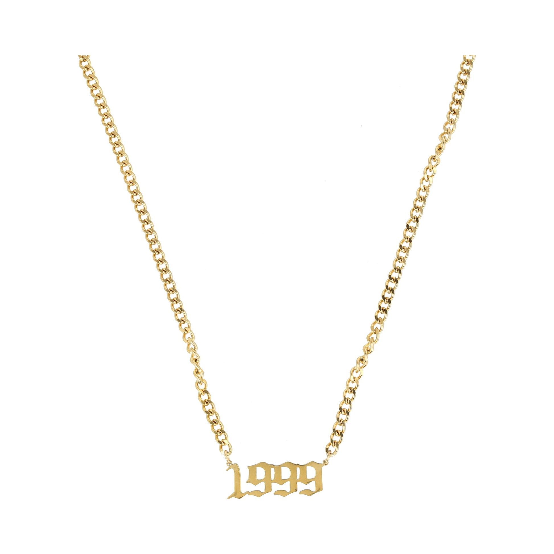 Collar dorado con dige fecha 1999