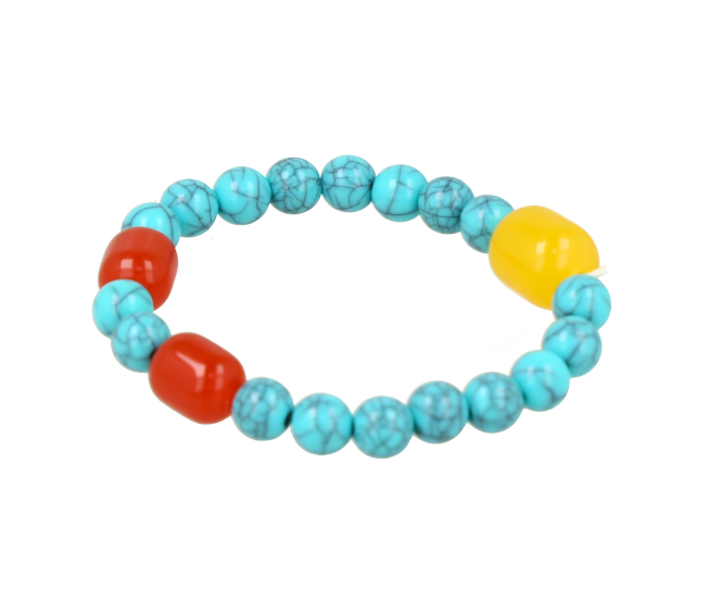 Pulsera con perlas turquesas elegantes.