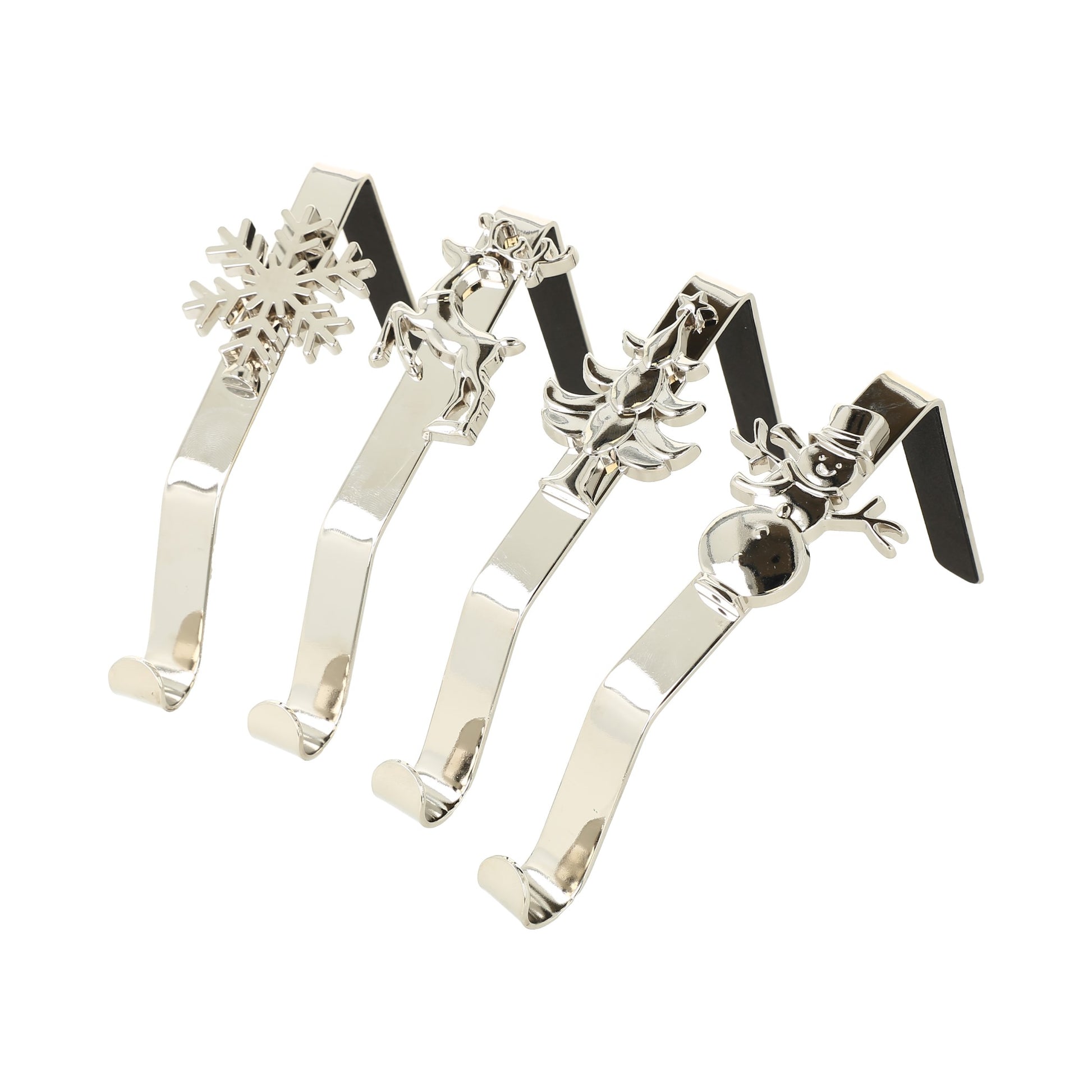Gancho para Calcetines de Navidad, 4 Soportes para Calcetines de Navidad con Adhesivo Gancho para Chimenea de Metal