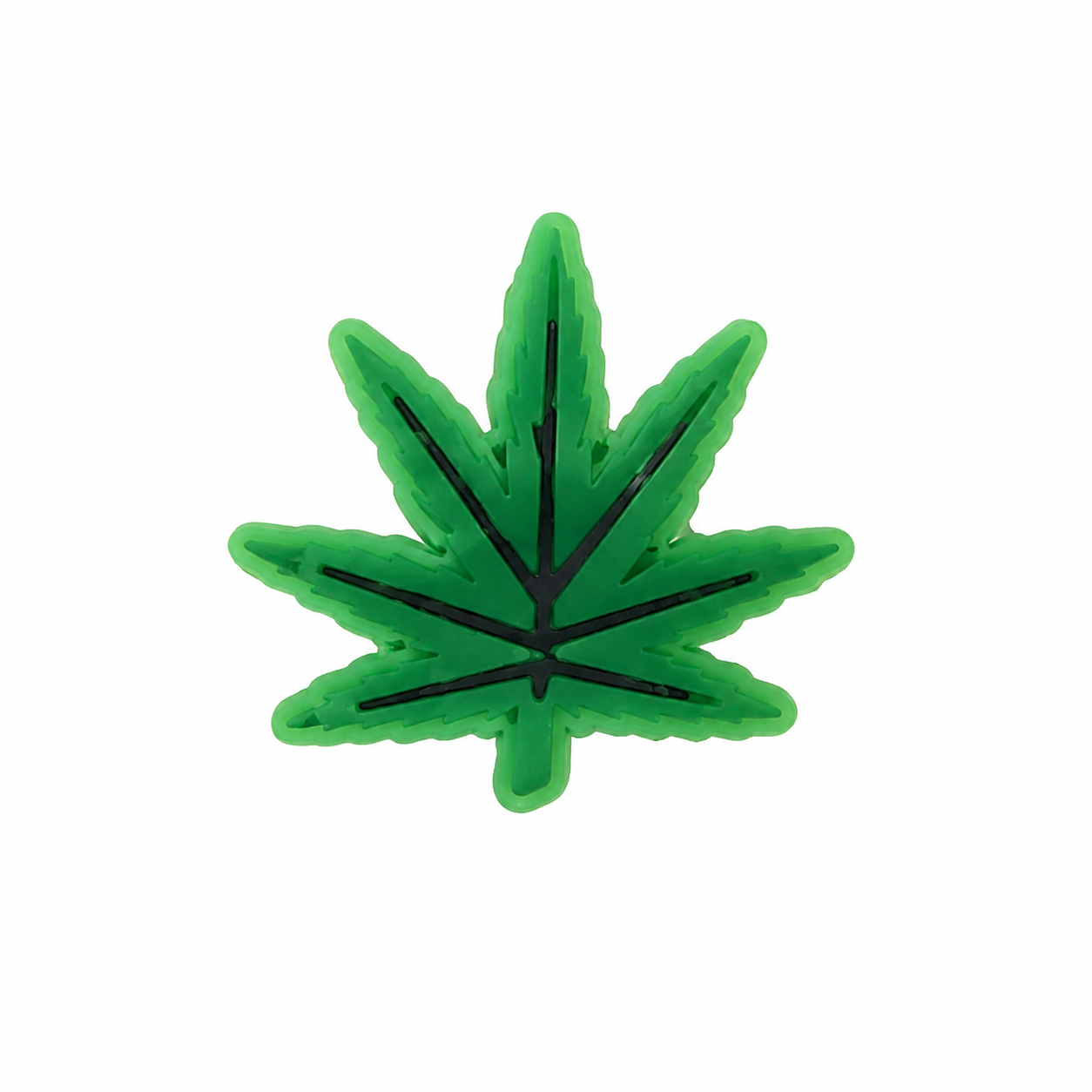 Sticker decorativo para Crocs con diseño de hoja verde.