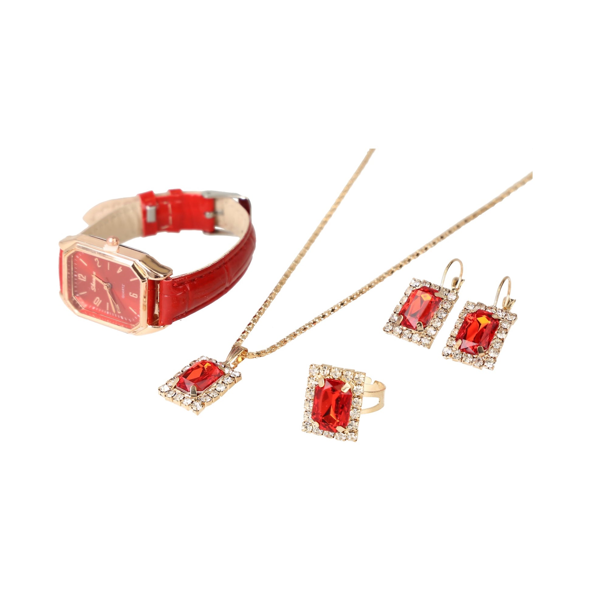 kit de joyeria gold/red