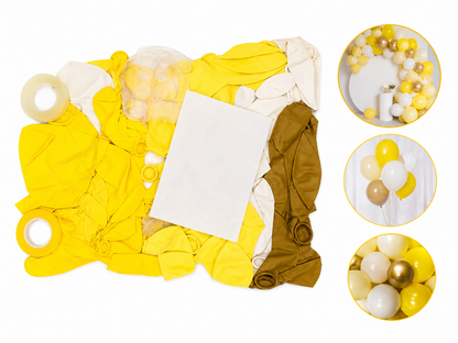 Kit de Globos Decorativos Amarillo y Beige para Arcos y Fiestas.