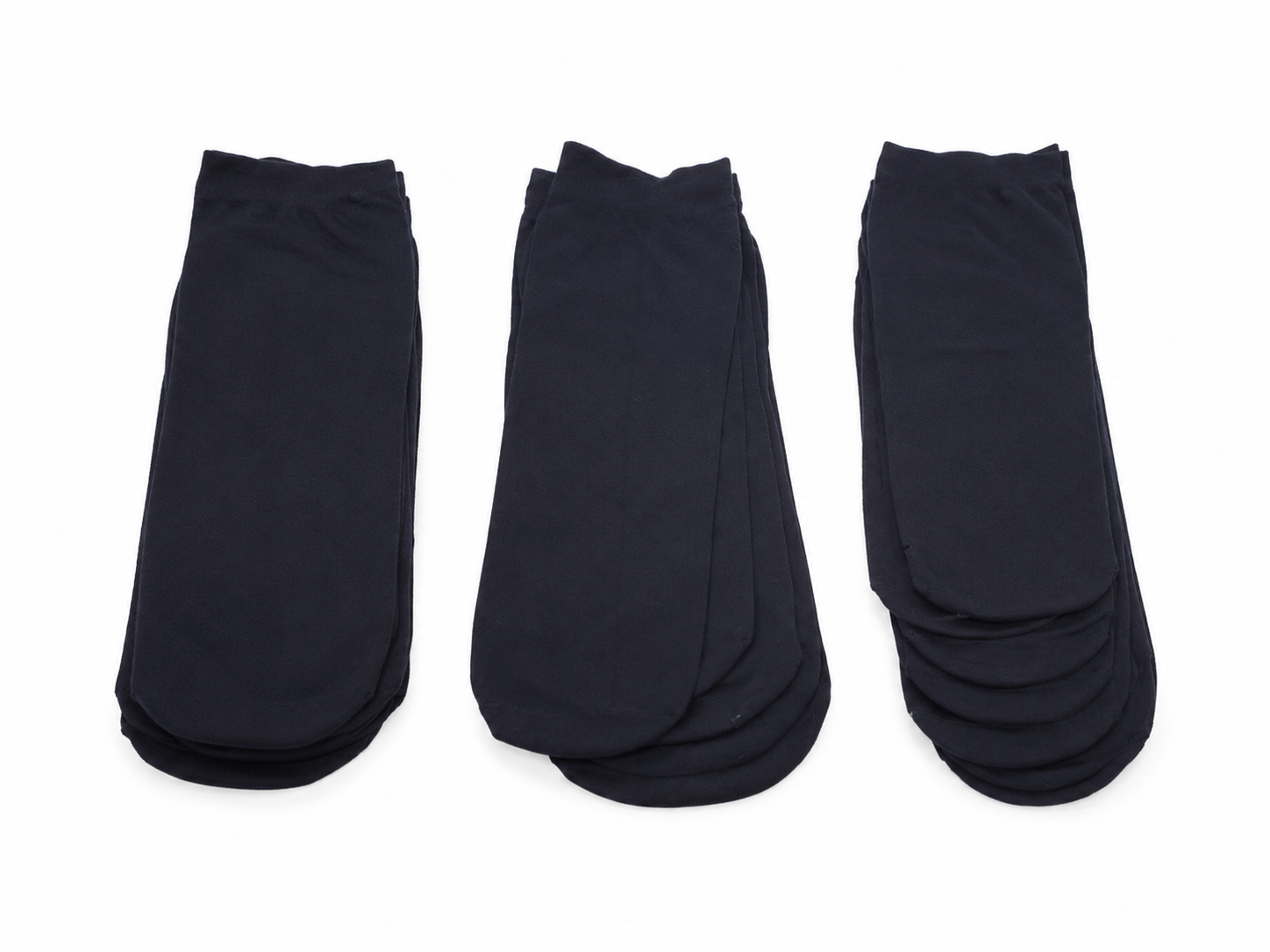 Calcetines Invisibles de Algodón Color Negro, Paquete de 10 Pares.
