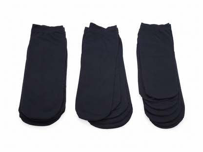 Calcetines Invisibles de Algodón Color Negro, Paquete de 10 Pares.
