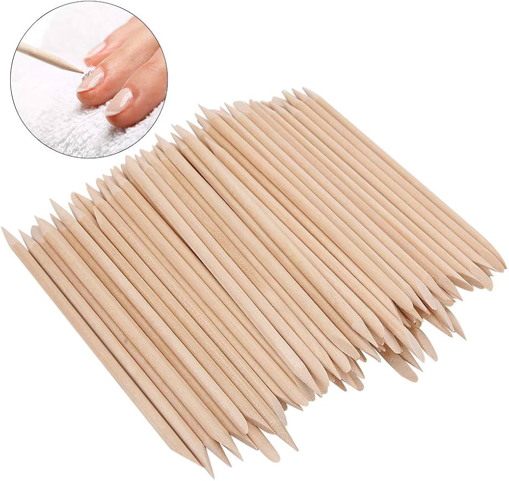 Pack de 500 palitos de naranjo para manicura y pedicura.