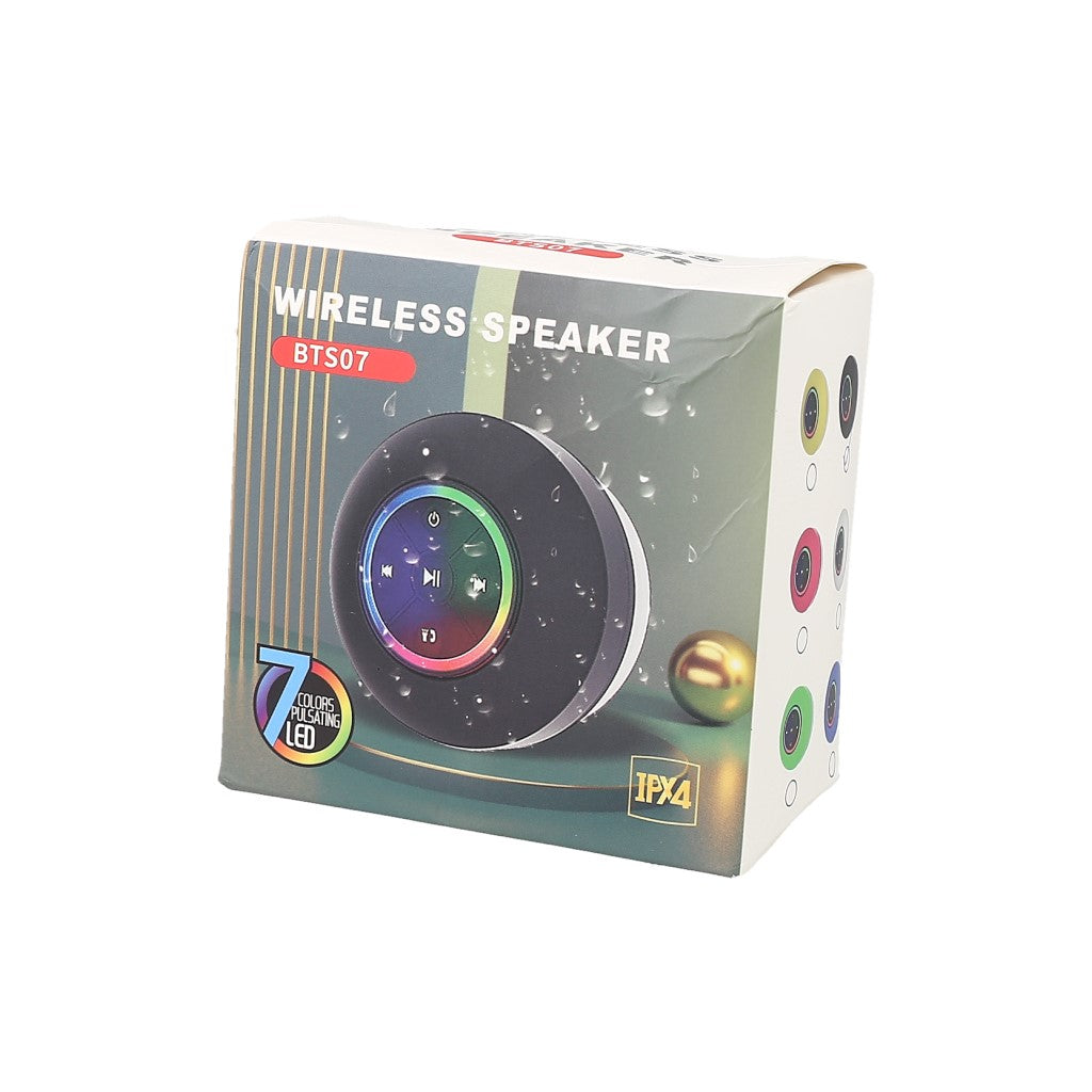 WIRELESS SPEAKER BTS07 (bocina inalambrica con resistencia a salpicaduras IPX4) negra