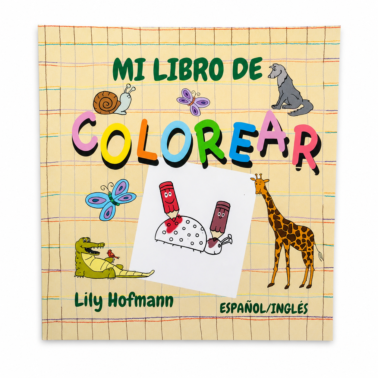 Libro para Colorear Infantil Bilingüe Español e Inglés con Ilustraciones de Animales.
