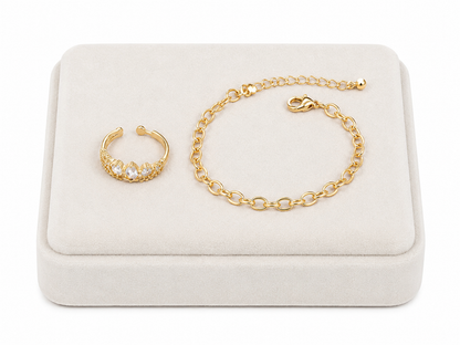 Pulsera de Eslabones Color Dorado con Cierre de Mosquetón Ajustable.