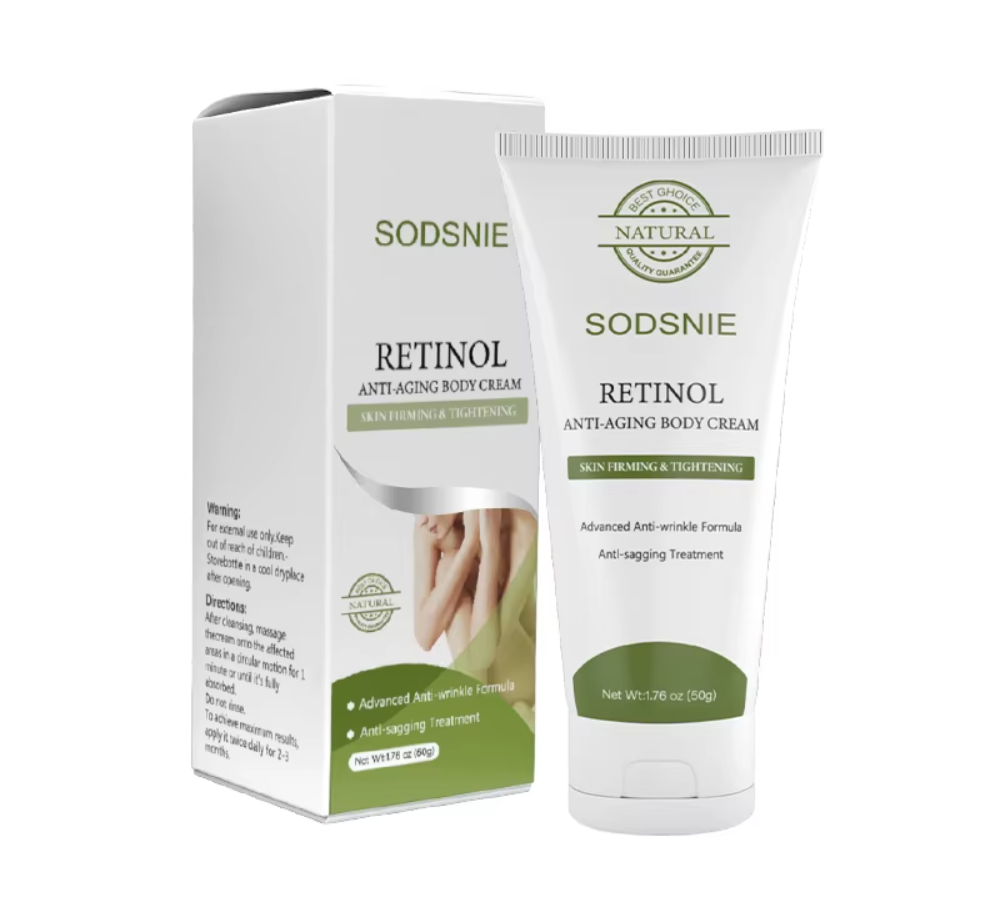 Crema corporal formulada con retinol para reafirmar y tensar la piel.