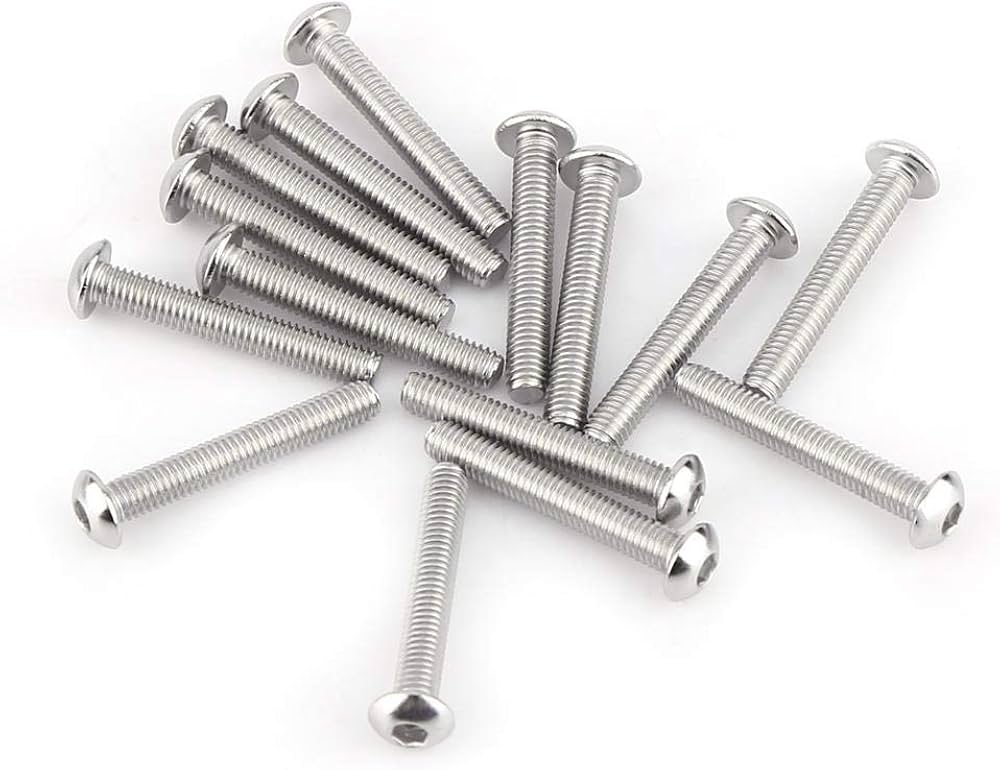 Kit de tornillos de cabeza de botón incluye tornillos de acero inoxidable 304.