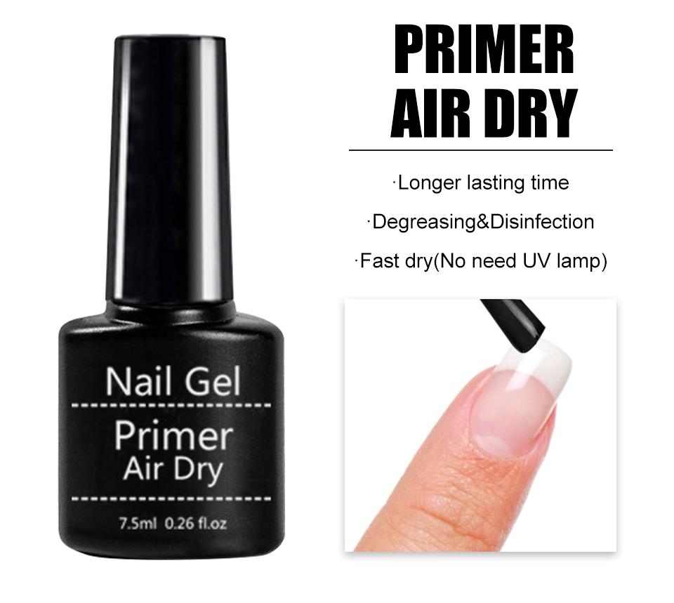 Primer para uñas de 7.5 ml diseñado para mejorar la adherencia del esmalte de gel.