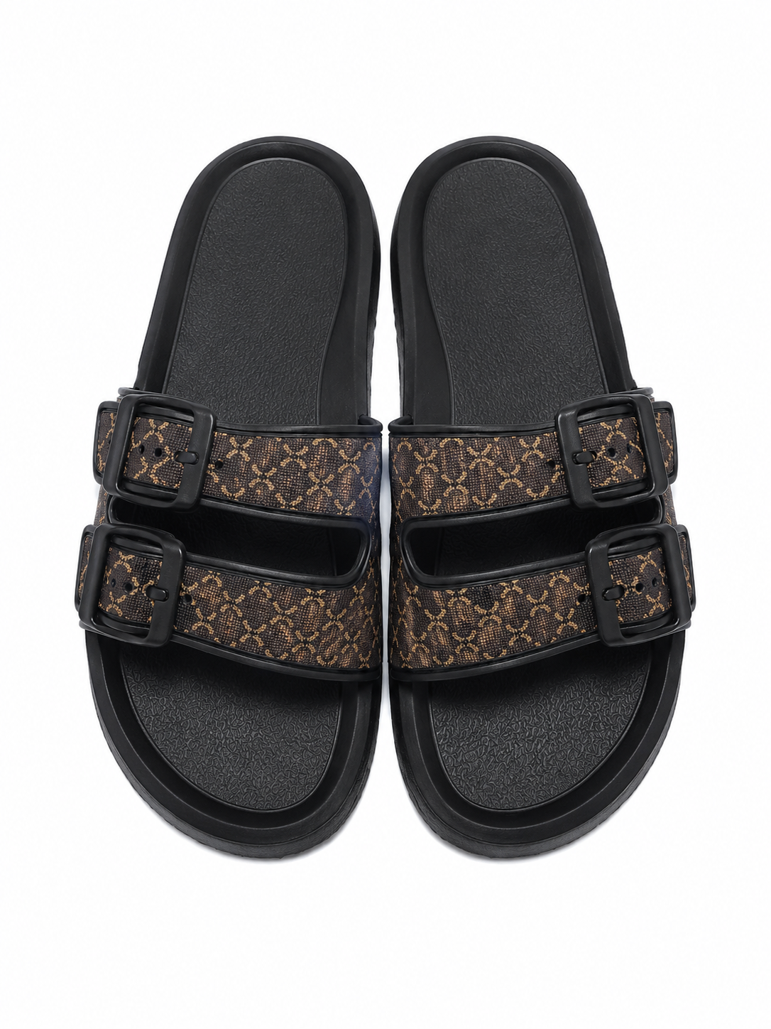 Sandalias casuales de doble hebilla ajustable para mujer, talla 39.