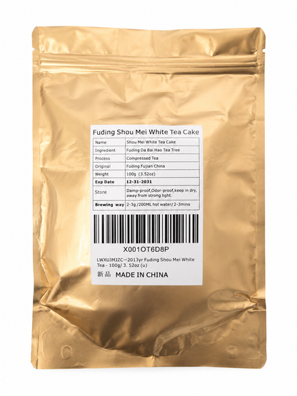 Té Blanco Comprimido Shou Mei en Pastel de 100 g.