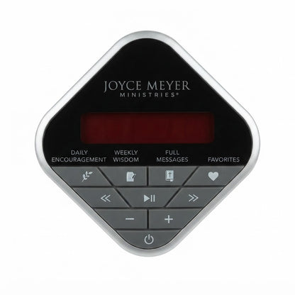 Dispositivo Joyce Meyer Ministries Daily Encouragement Audio Cube diseñado para reproducir mensajes espirituales.