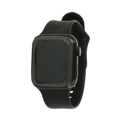 reloj inteligente negra y correa deportiva de silicona negra.