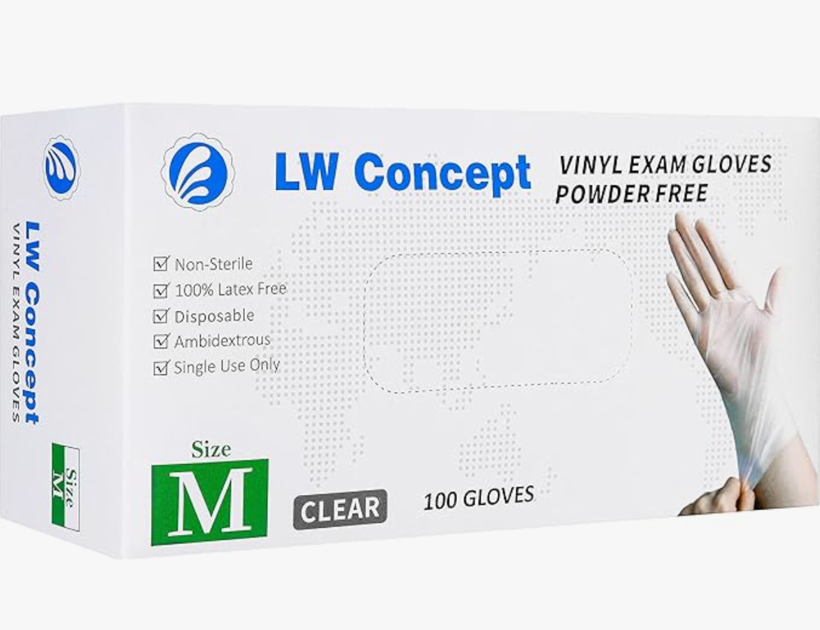 Guantes de vinilo transparentes 100 und.