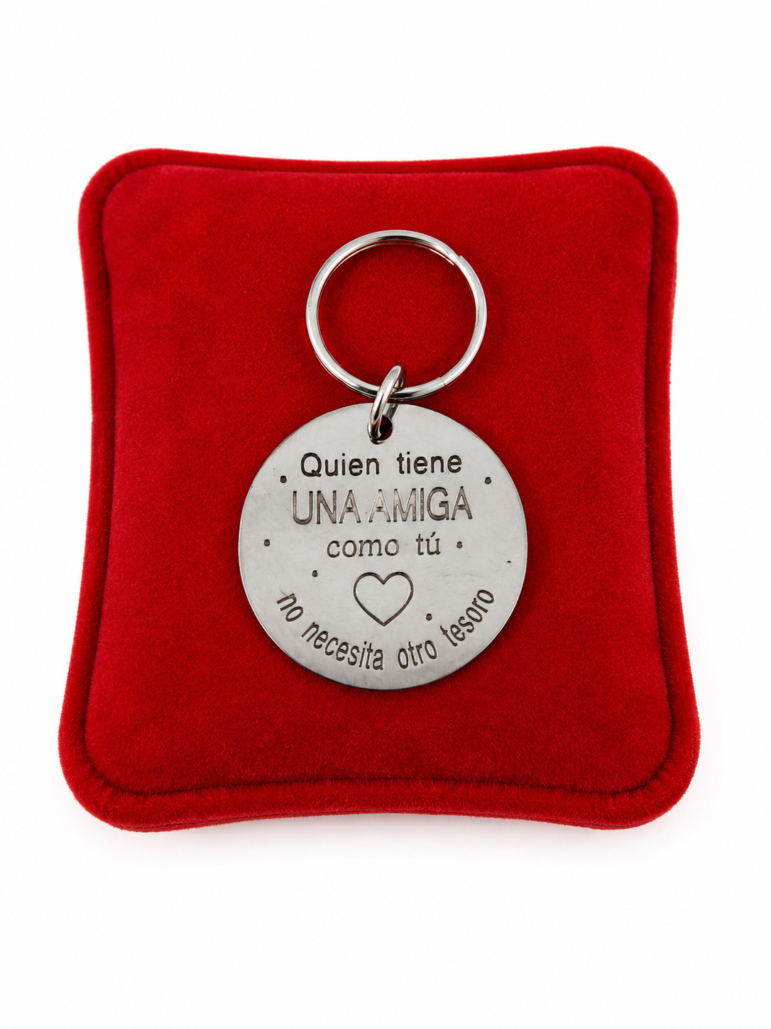 Llavero Motivacional para Mejor Amiga en Acero Inoxidable – Regalo Especial con Frase en Español y Corazón Grabado.