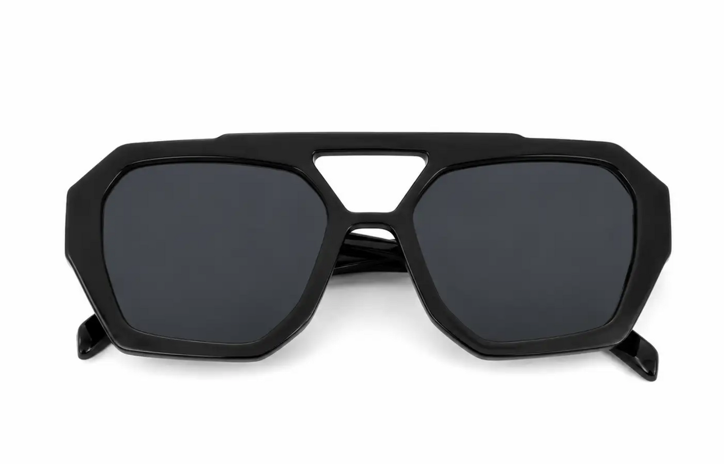 Gafas de Sol Geométricas Negras con Lentes Oscuros para Hombre y Mujer.