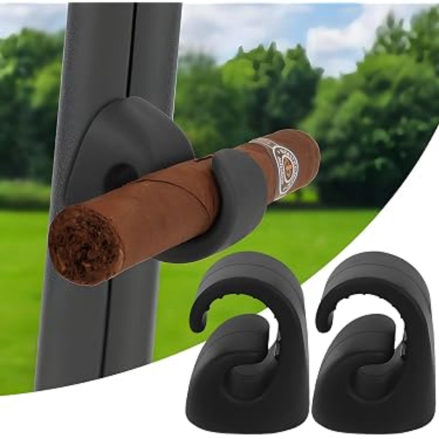 Soporte para cigarro con clip para automóvil color negro, paquete de 2 piezas.