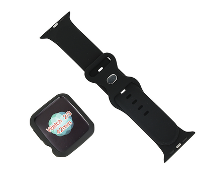 Kit de funda y correa de silicona diseñado para Apple Watch series 1/2/3 42mm