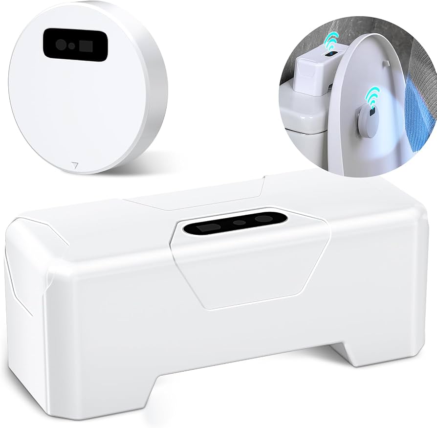 Kit de descarga automática para inodoro sin contacto.