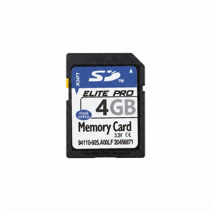 Tarjeta de memoria Elite Pro SD tiene una capacidad de almacenamiento de 4 GB.