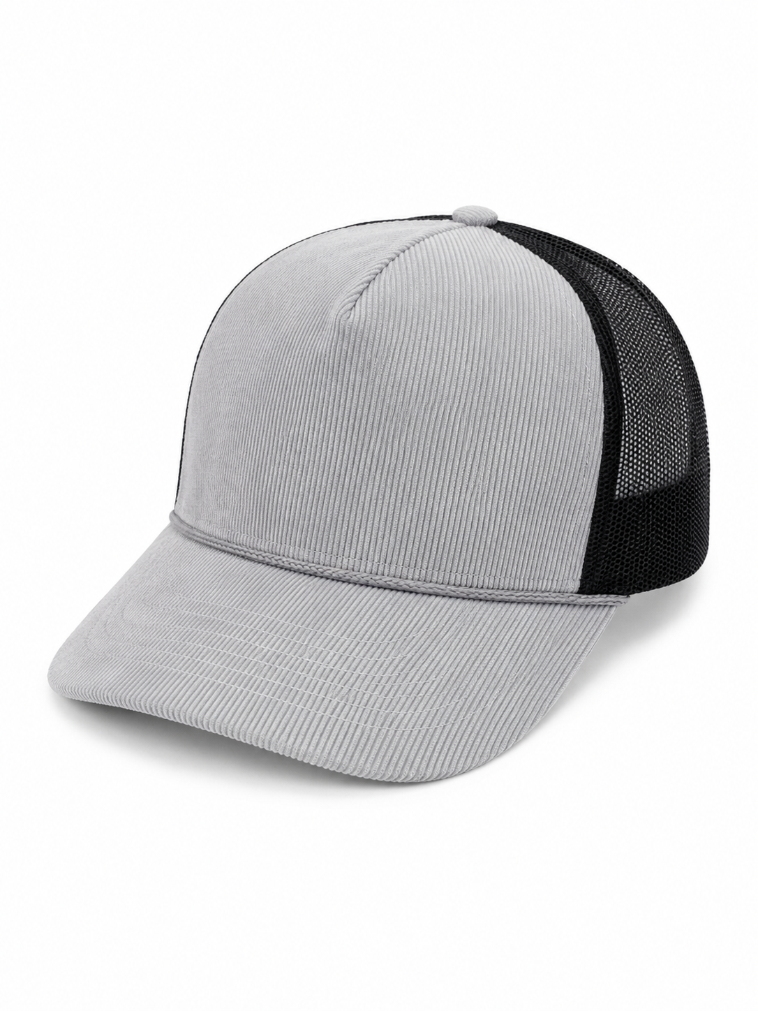 Gorra Trucker de Pana con Panel de Malla Transpirable Ajustable.