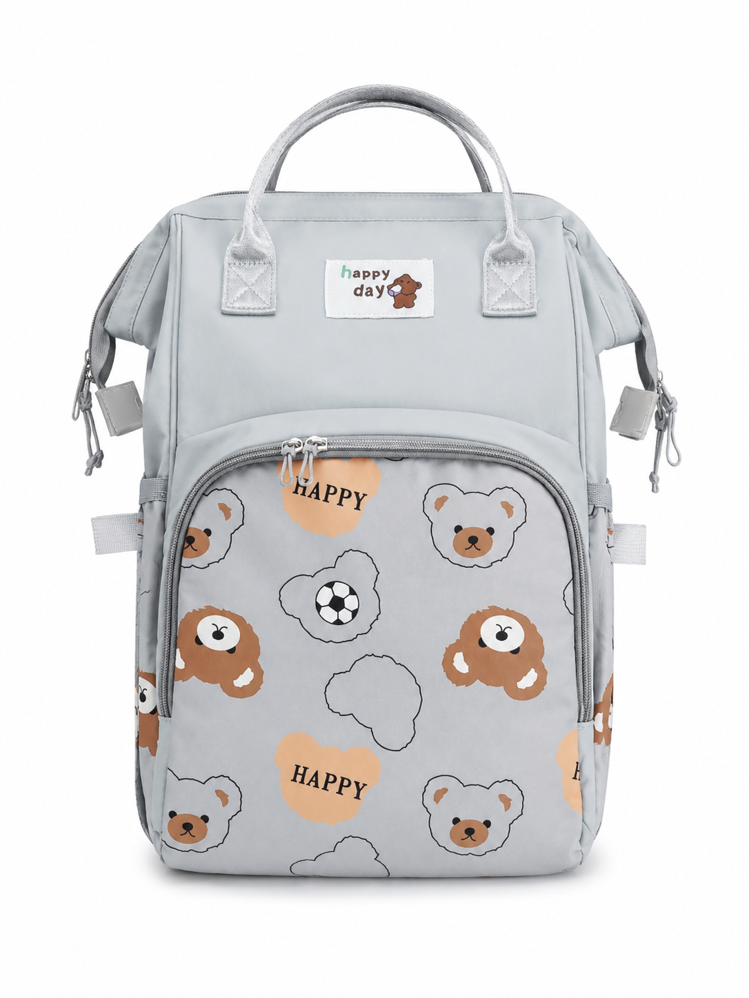 Mochila Multifuncional con Estampado de Osos y Amplio Compartimento para Bebé.