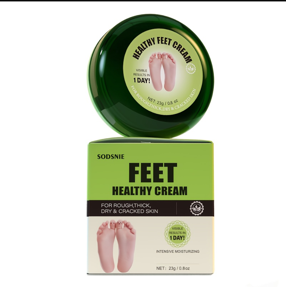 Crema para Pies Saludables diseñada para hidratar intensamente y reparar la piel áspera.