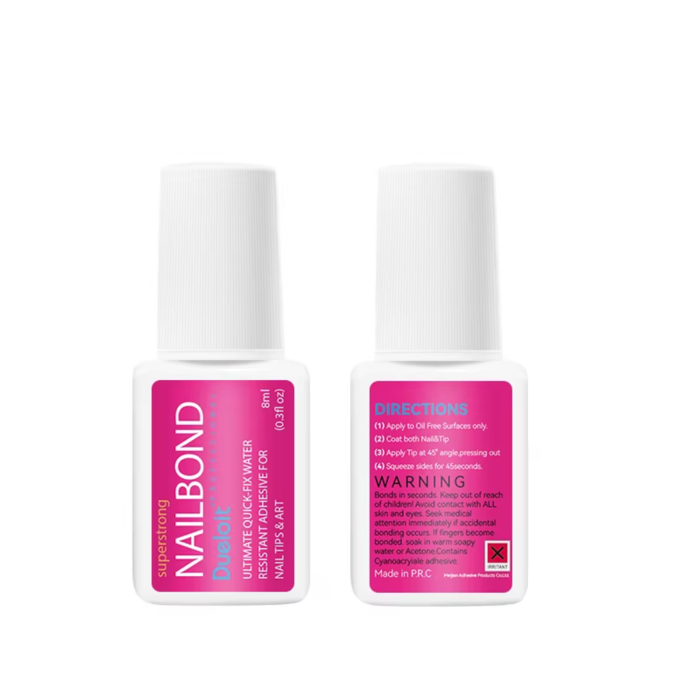 Pack de 2 Pegamento adhesivo diseñado para puntas de uñas y arte en uñas.