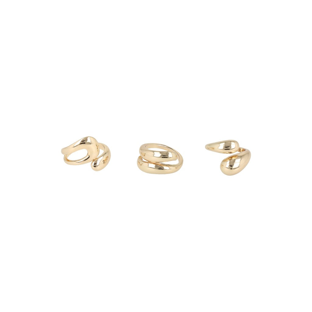 anillos conjunto de 3, dorados.