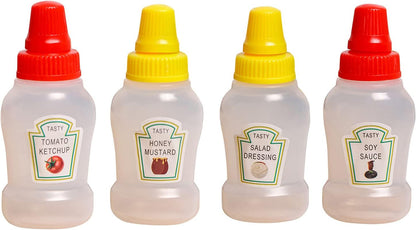 Set de Botellas Dosificadoras para Salsas y Condimentos.