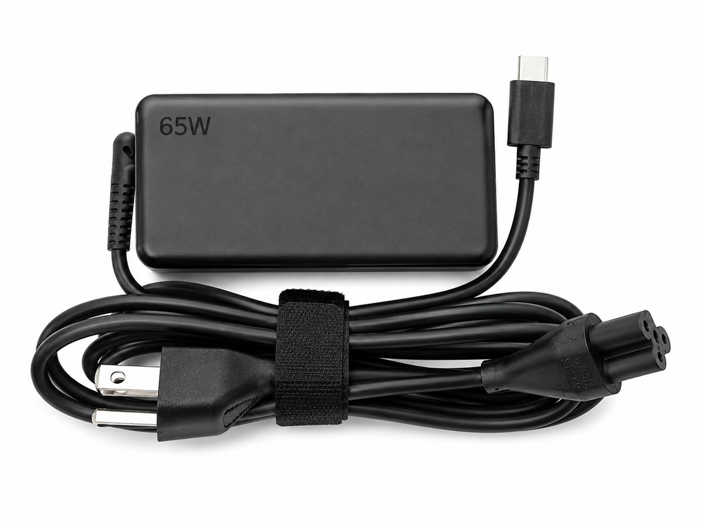Cargador de pared USB-C de 65W para portátiles y dispositivos compatibles.