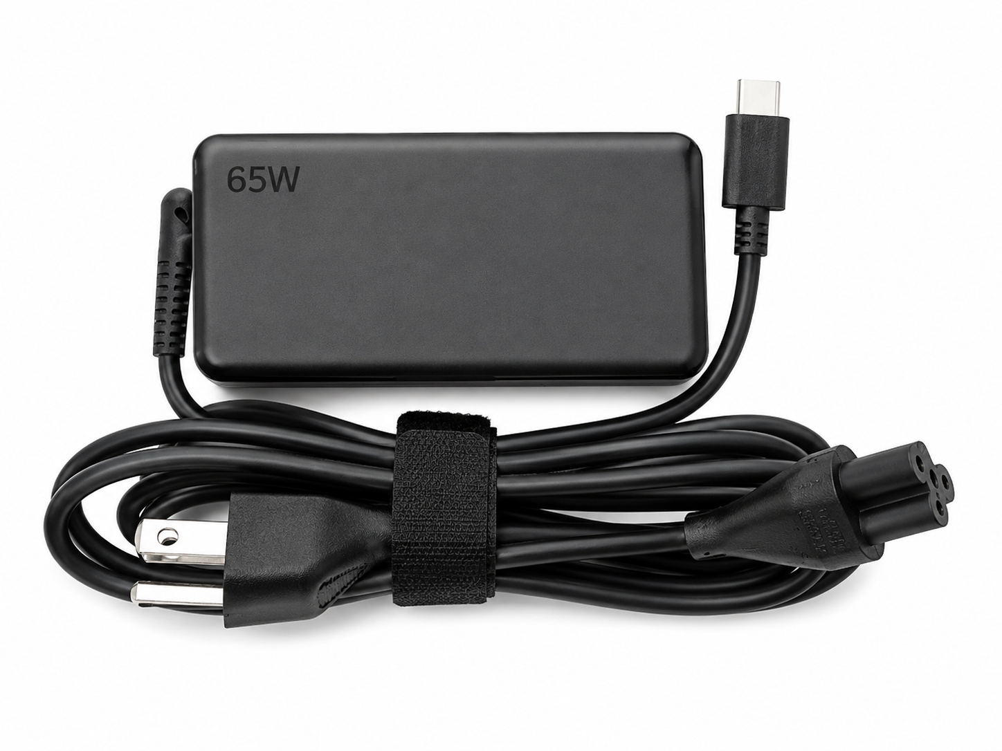 Cargador de pared USB-C de 65W para portátiles y dispositivos compatibles.
