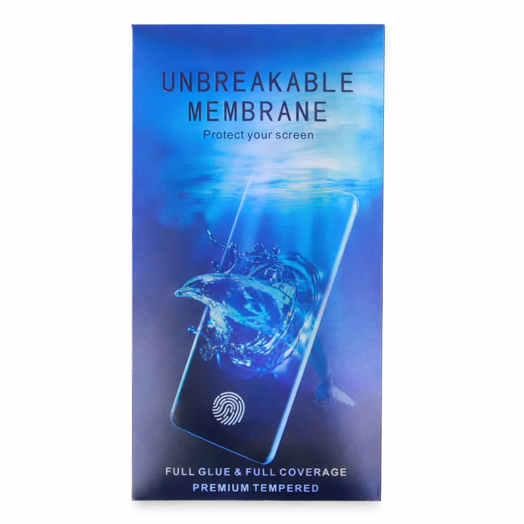 Protector de pantalla de membrana irrompible para teléfonos móviles.