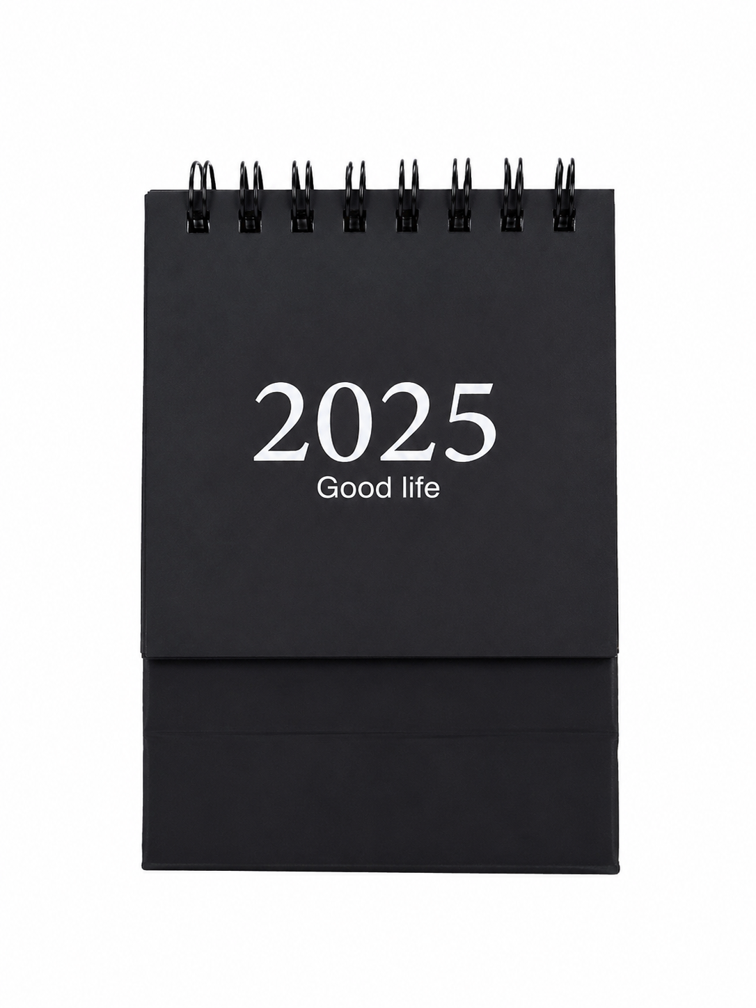 Calendario de Escritorio con Encuadernación Espiral Diseño Minimalista Negro.