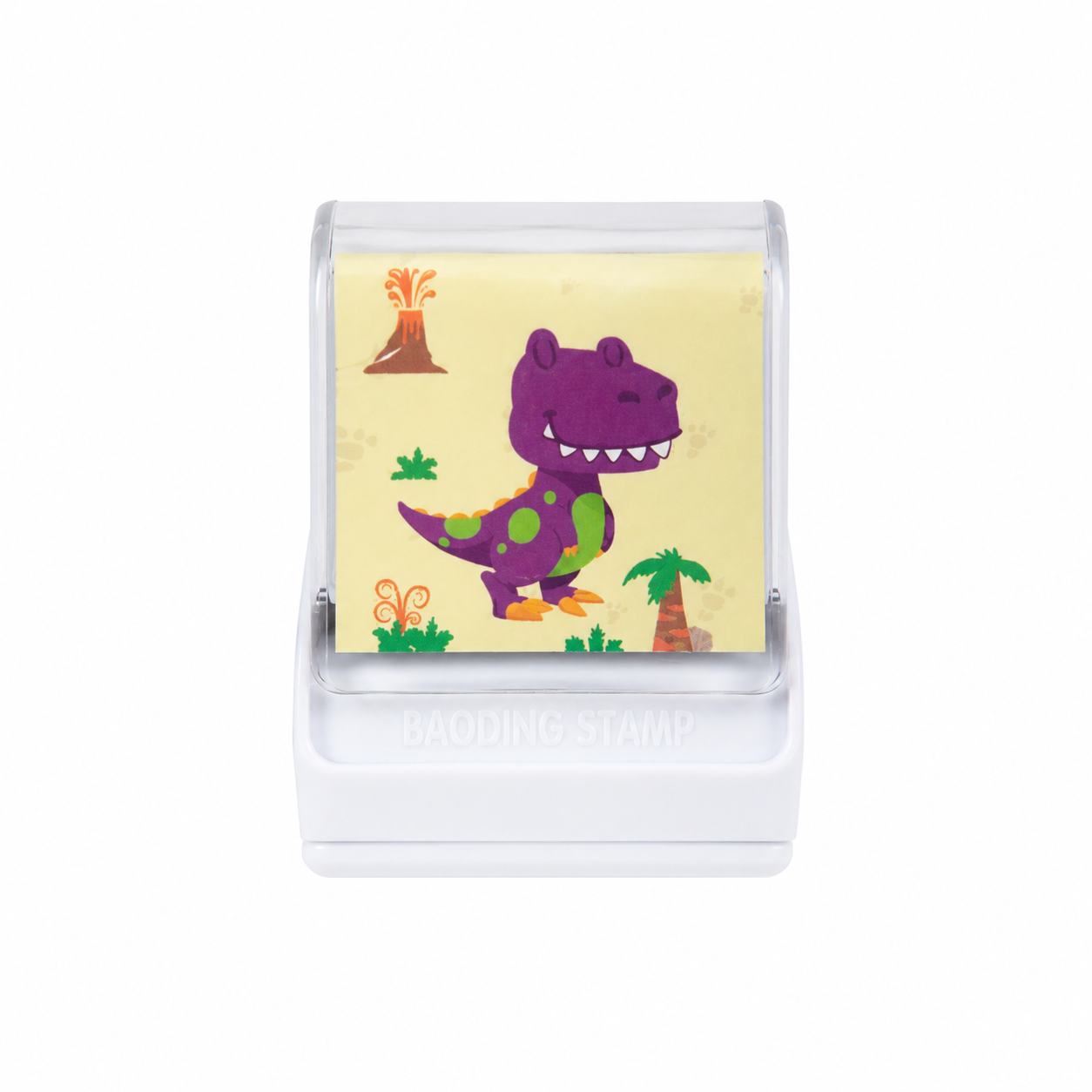 Sello autoentintable con diseño de dinosaurio para manualidades y papelería.