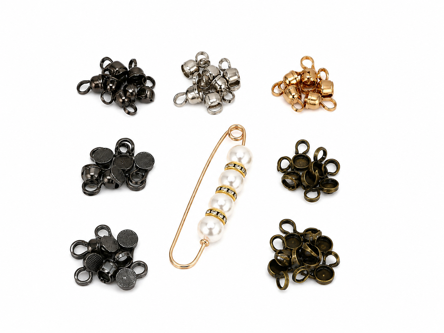 Kit de Accesorios para Fabricación de Joyería y Manualidades con Broche Decorativo.