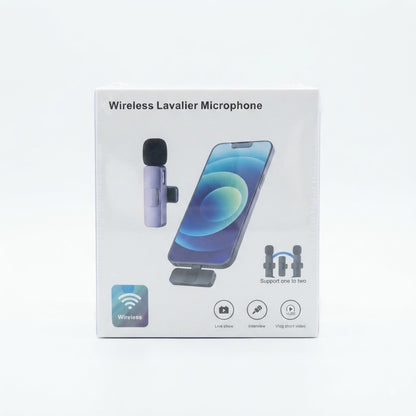 Micrófono de solapa lavalier inalámbrico.