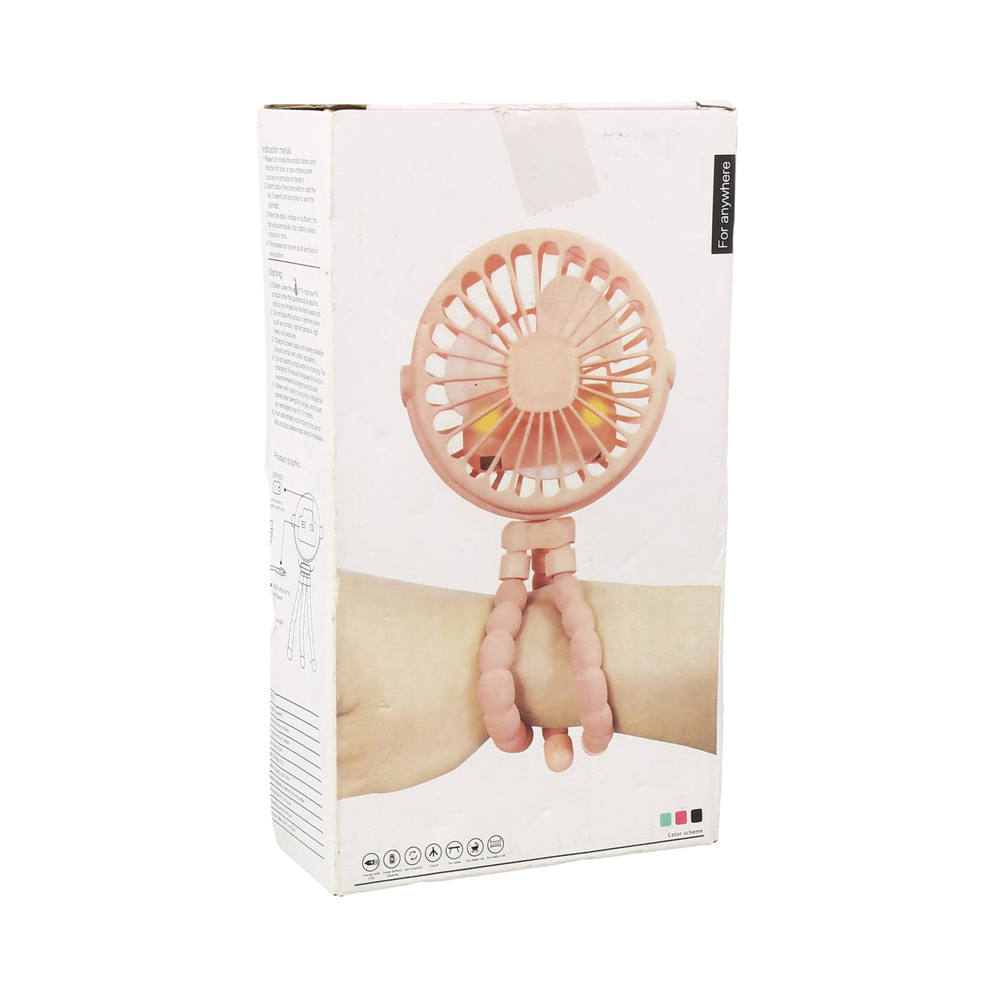 Ventilador de cochecito flexible con clip de trípode para bebé