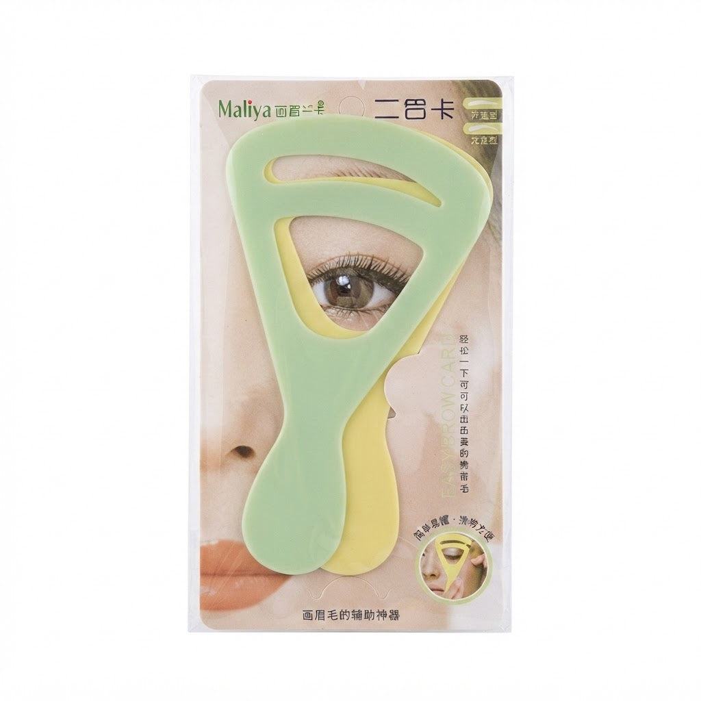 Tarjeta reutilizable para maquillar y dar forma a las cejas.