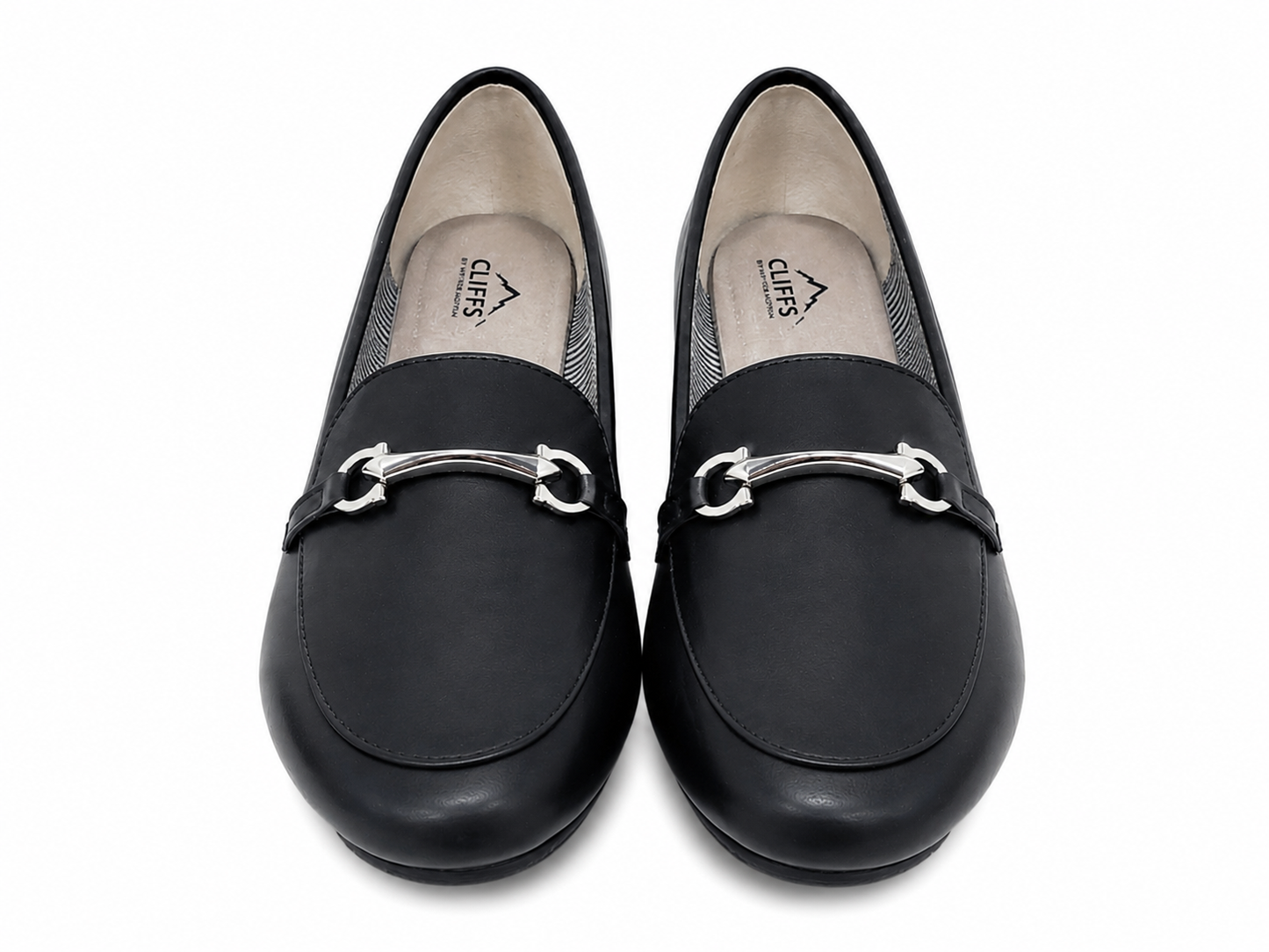Zapatos Loafer Elegantes para Mujer con Herraje Metálico – Flats Casual/Formal Color Negro. (talla 8)