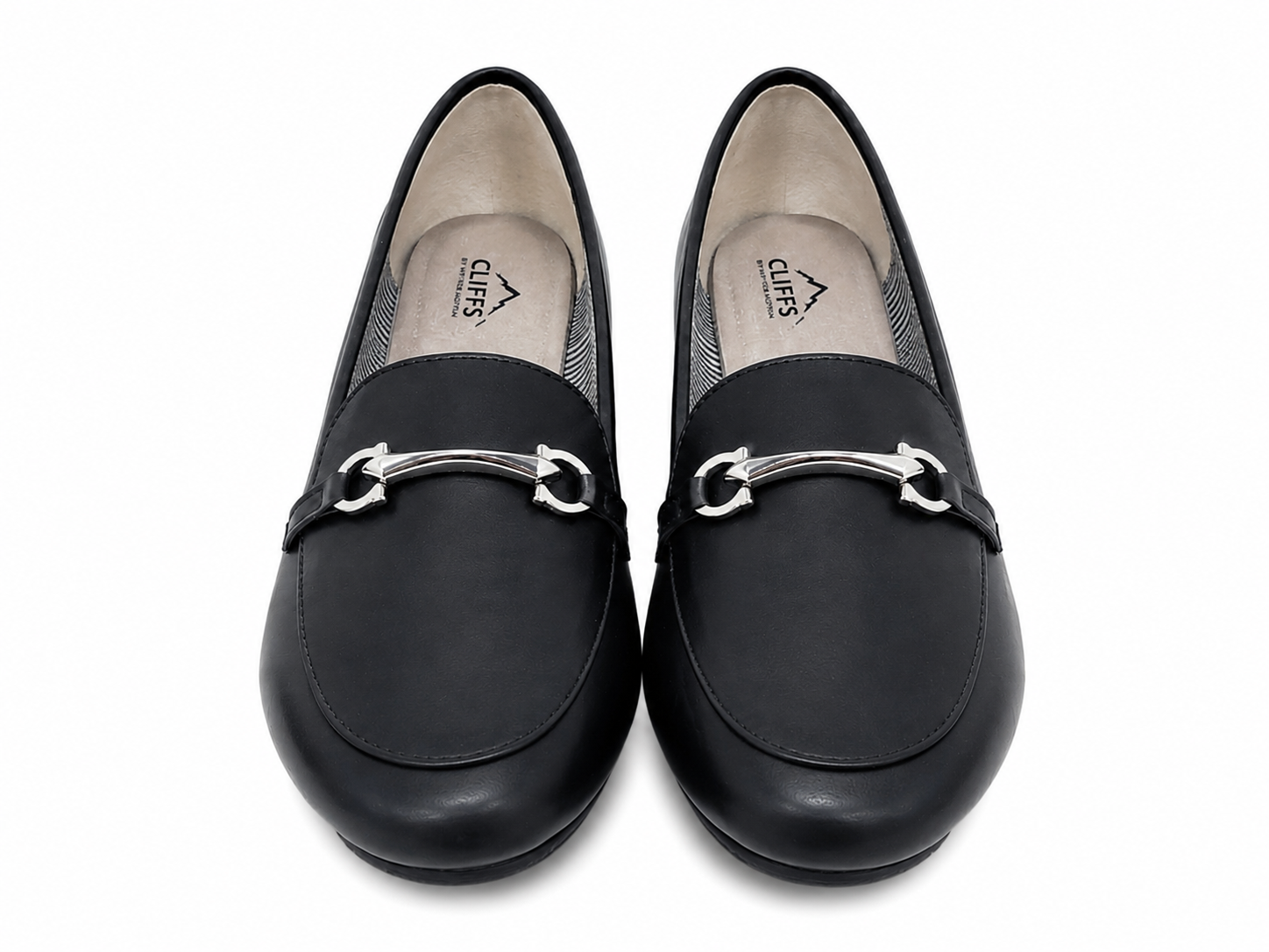 Zapatos Loafer Elegantes para Mujer con Herraje Metálico – Flats Casual/Formal Color Negro. (talla 8)